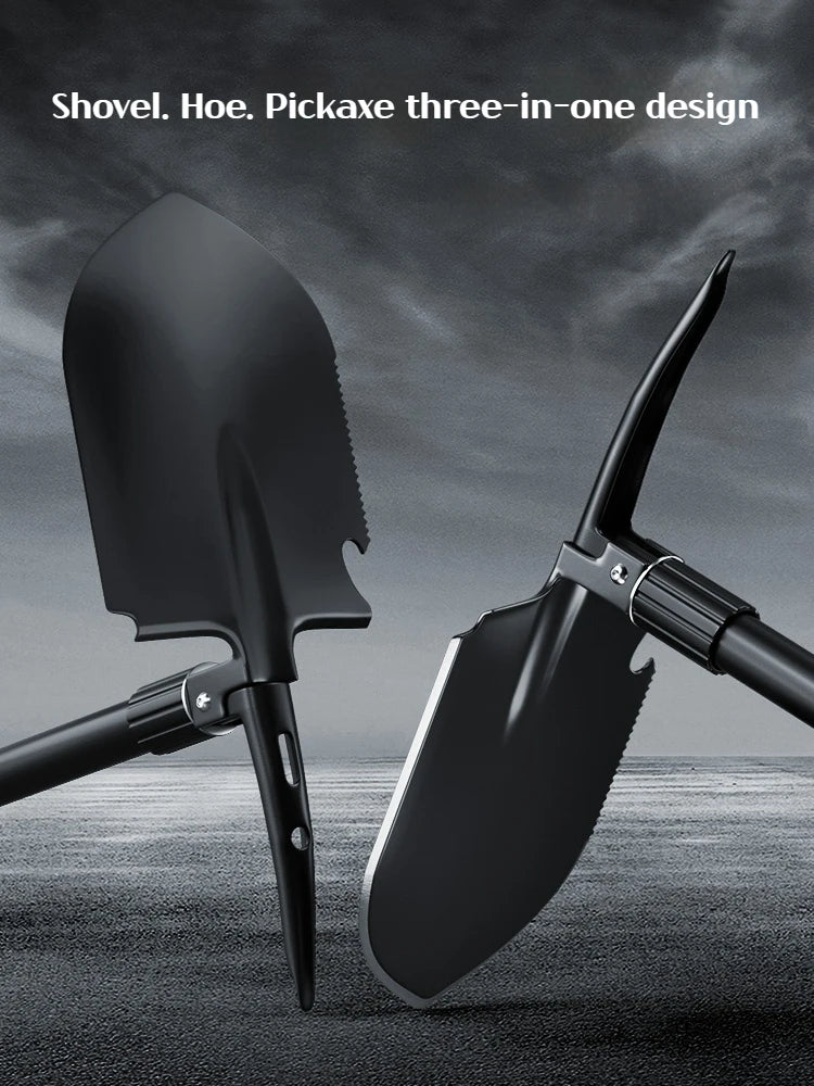 3-in-1 Camping & Survival Shovel – Shovel, Pickaxe, and Hoe