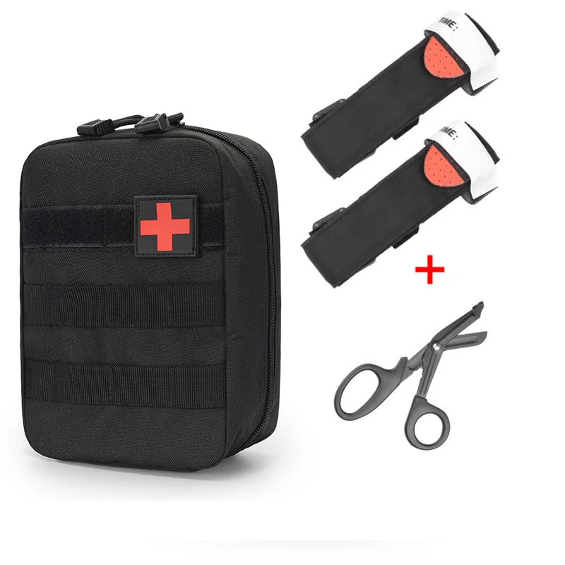 First Aid Kit Tourniquet Molle Survival Set Pouch Nursing Holder Medical Gear Scissors Bag Outdoor spinning Equipment - BSG