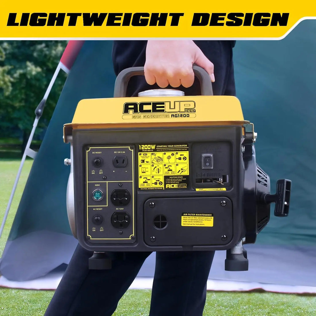 Aceup Energy 1,200W Gas Powered Generator, Small Portable Generator for Home Use Camping Ultralight, EPA & CARB Compliant