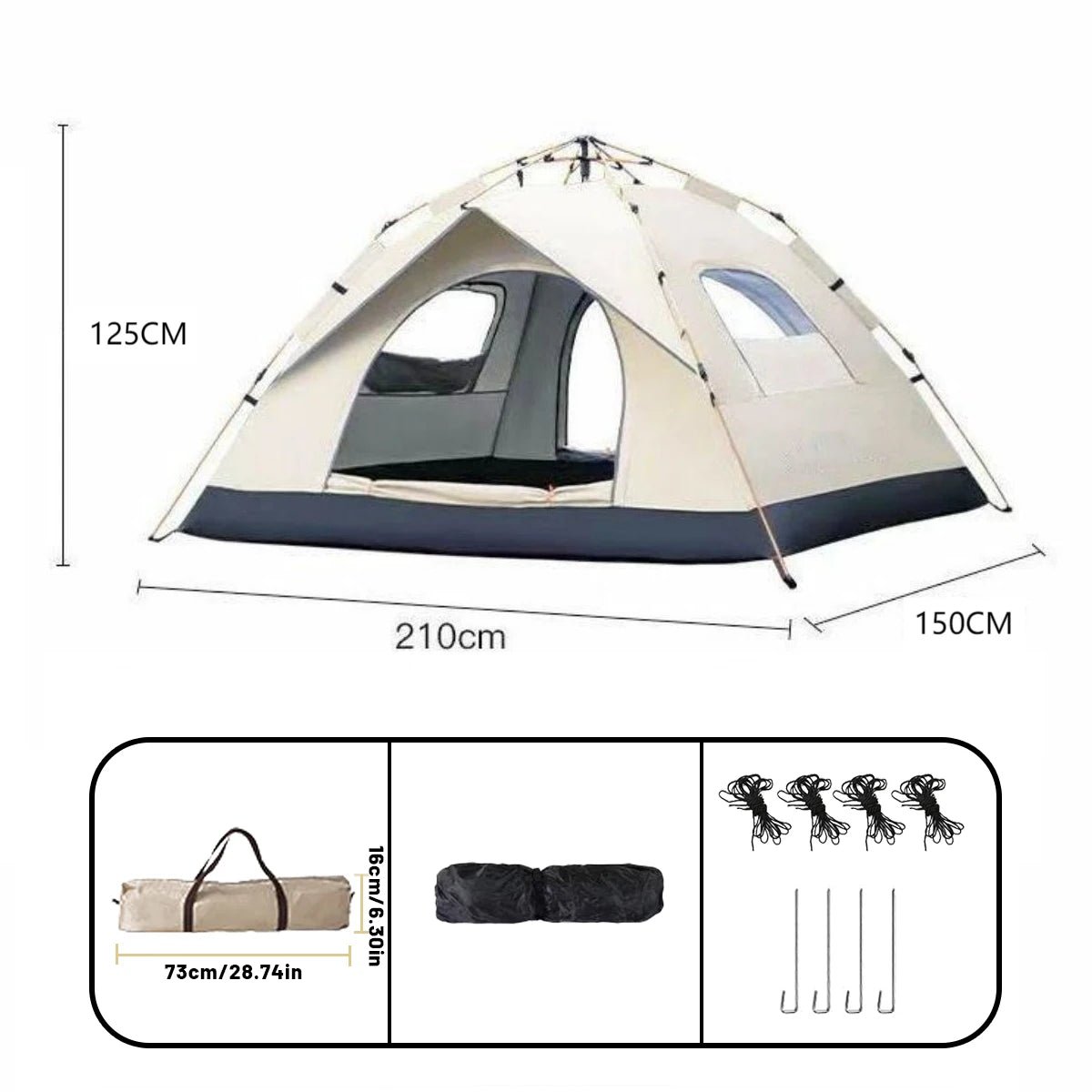 Outdoor Automatic Quick - opening Tent Automatic Rainproof Sunshine - proof Tent Fishing Beach Sunshine Shelter 4 person tents - BSG