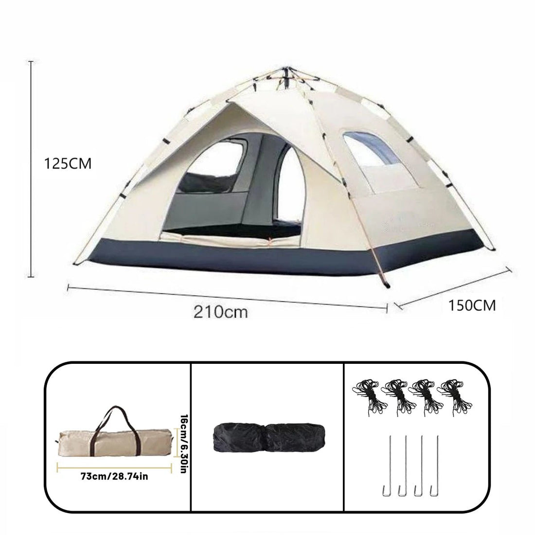 Outdoor Automatic Quick - opening Tent Automatic Rainproof Sunshine - proof Tent Fishing Beach Sunshine Shelter 4 person tents - BSG