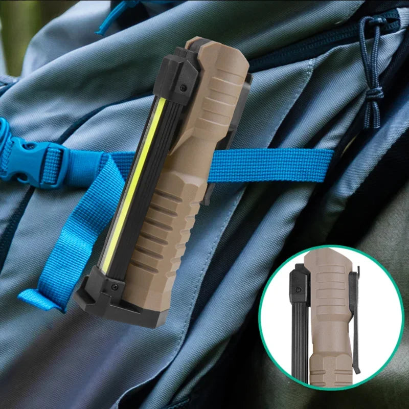 Rechargeable LED Work Light & Camping Flashlight with Red Light Modes – Waterproof Power Bank Utility Lamp