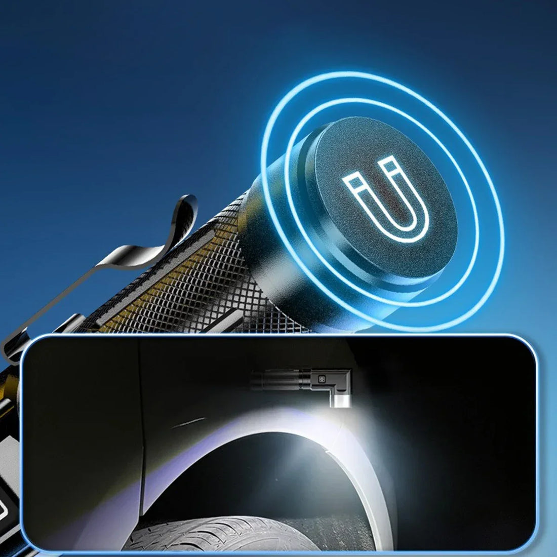 LED Flashlight USB Rechargeable Magnetic Work Light Camping Emergency Torch WaterproofAuto Repair Outdoor Tactical Super Bright