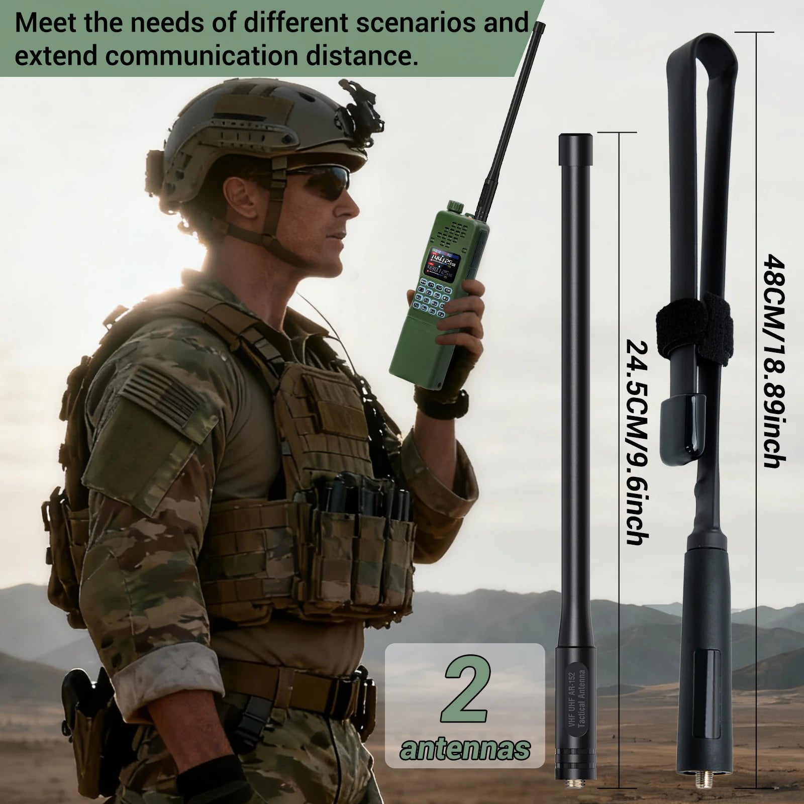 Walkie-talkie Baofeng AR-152 de 15 W, potente radio bidireccional CB, batería de 12000 mAh, transceptor táctico de largo alcance AN PRC-152 de doble banda