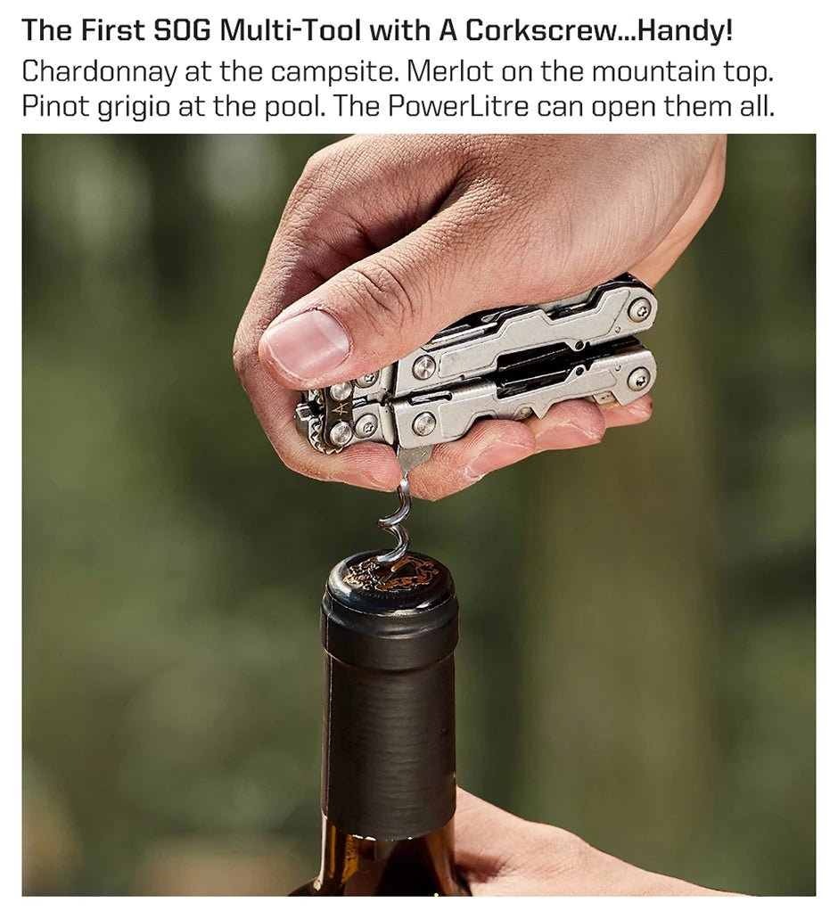 SOG 19 in 1 PowerLitre Folding Pliers Knife EDC Mini Multi - Tools Pocket Scissor Portable Outdoor Survival Multitools PL1001 - CP - BSG