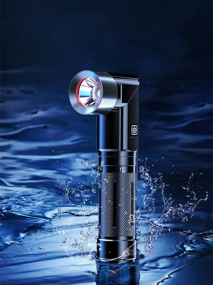 LED Flashlight USB Rechargeable Magnetic Work Light Camping Emergency Torch WaterproofAuto Repair Outdoor Tactical Super Bright