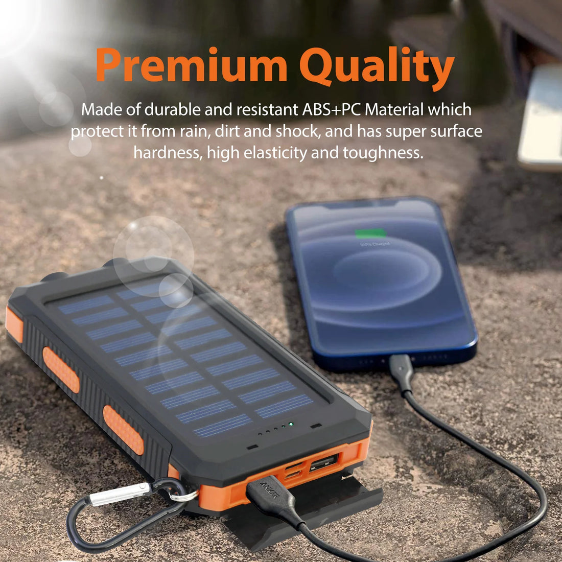 20000mAh Solar Power Bank – Waterproof Portable Solar Charger