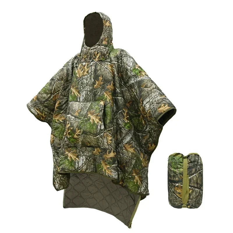 3-Season Waterproof Cotton Sleeping Bag – Multi-Use Poncho, Blanket & Outdoor Mat | BasicSurvivalGear.com