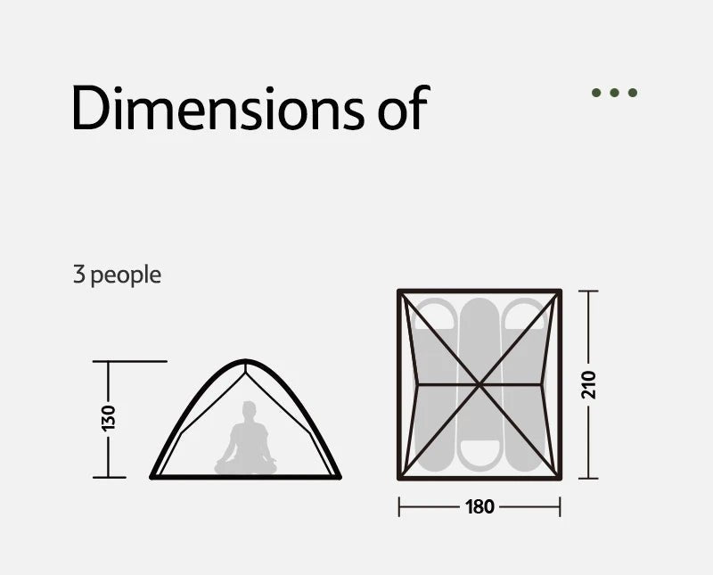 Naturehike Camping Automatic Tent One Touch Waterproof Roof Top Tents Double Door 3 Person Tent Outdoor Beach Fish Shelter Tent - BSG