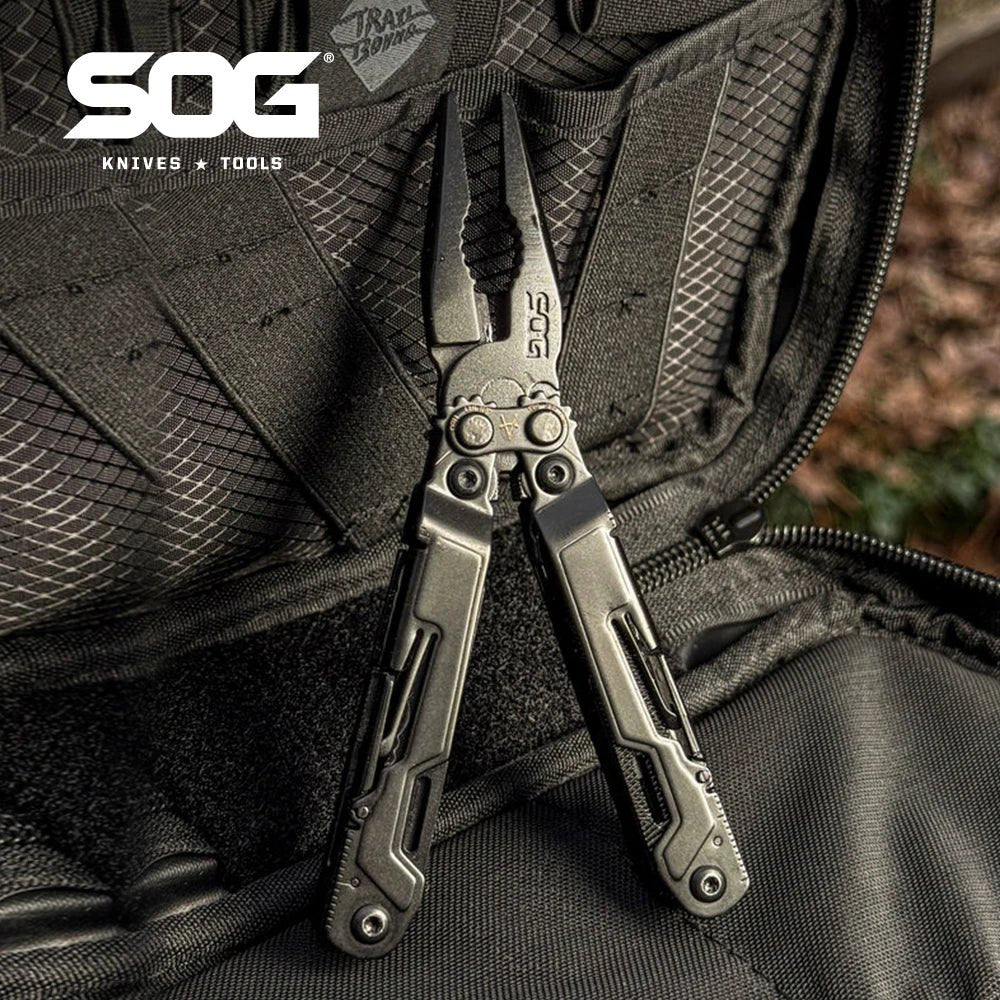 SOG PowerPint 18 - in - 1 Tactical Multi - Tool with Folding Pliers & Knife - EDC Pocket Gear for Outdoor, Hiking, Camping Survival - BSG