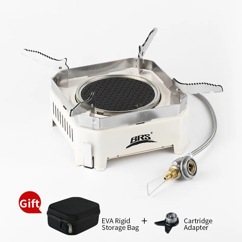 BRS-K007 - Estufa de cartucho de presión estable, portátil para exteriores, con quemador de gas infrarrojo para camping