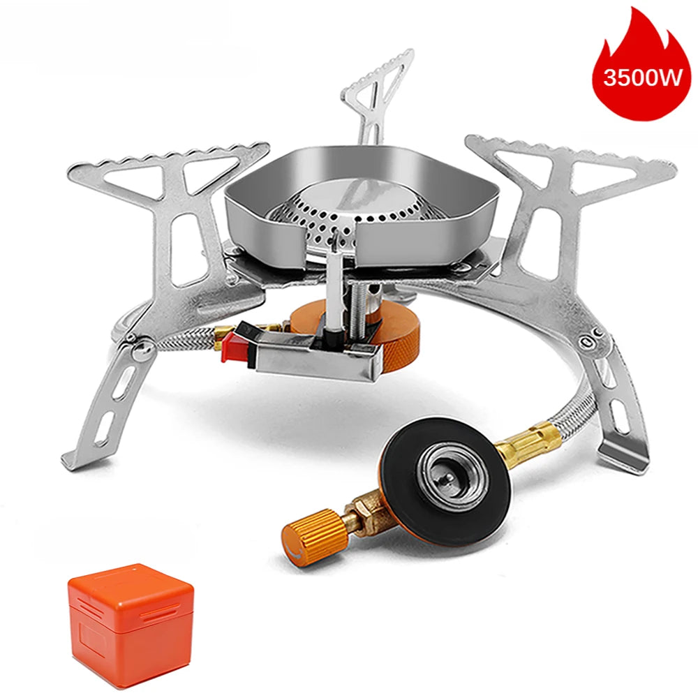 Outdoor Windproof Gas Stove Portable Tourist Camping Picnic Survive Burner 3500/5800W Big Power Foldable Hiking Barbecue Stove