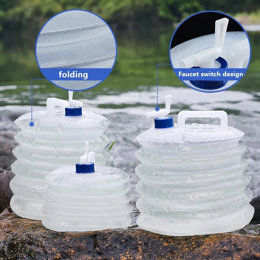 Outdoor Collapsible Bucket Foldable Water Bag Survival Water Storage Portable Water Carrier Container Camp camping equipment - BSG
