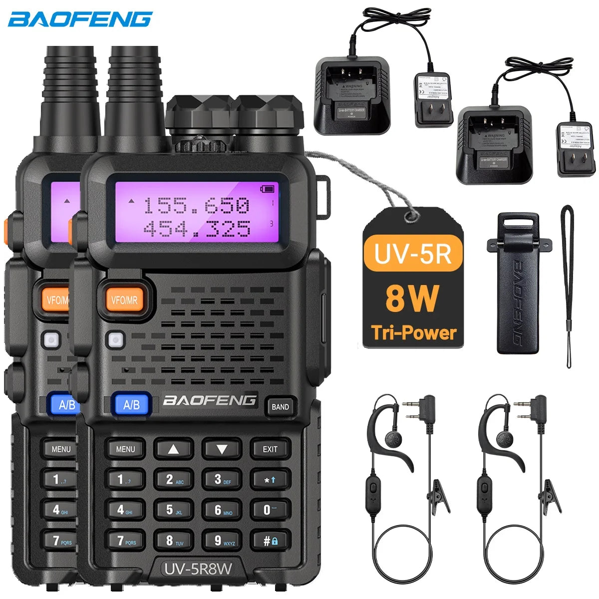 Baofeng UV-5R 8W Dual-Band Long-Range Walkie Talkie