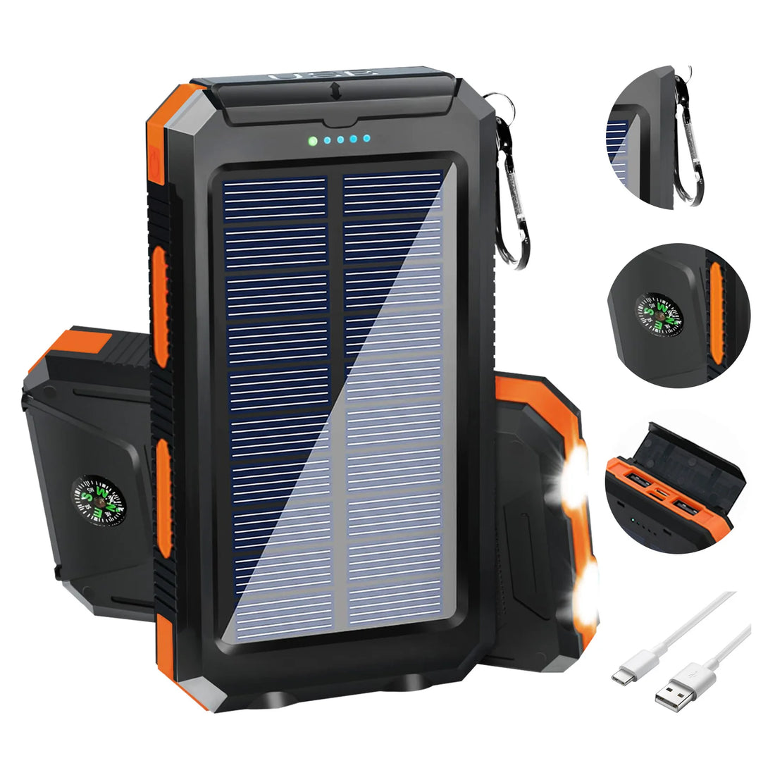 20000mAh Solar Power Bank – Waterproof Portable Solar Charger