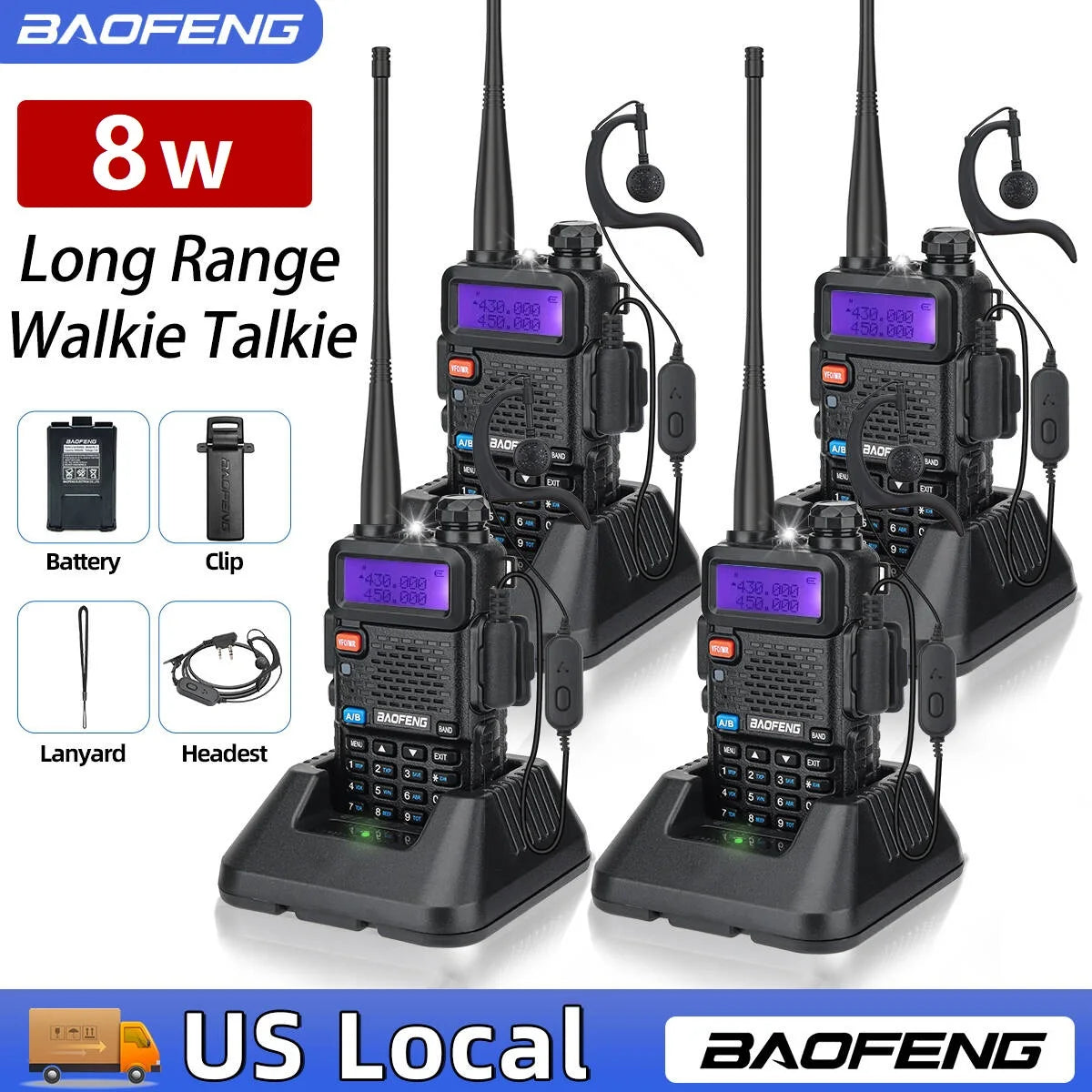 Baofeng UV-5R 8W Dual-Band Long-Range Walkie Talkie