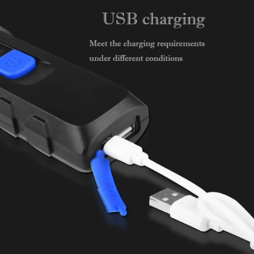 Rechargeable COB LED Work Light with Red Strobe – Portable Emergency & Utility Light (4 Modes)