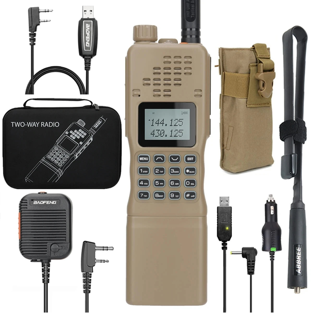 Walkie-talkie Baofeng AR-152 de 15 W, potente radio bidireccional CB, batería de 12000 mAh, transceptor táctico de largo alcance AN PRC-152 de doble banda