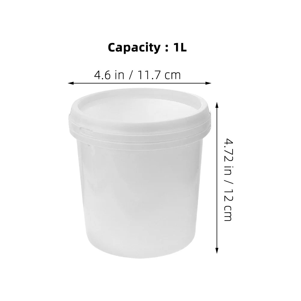 3pcs Food Grade Plastic Buckets With Lids Thickened Leakproof Storage Buckets For Kitchen Camping Fishing Cleaning Heavy Duty - BSG