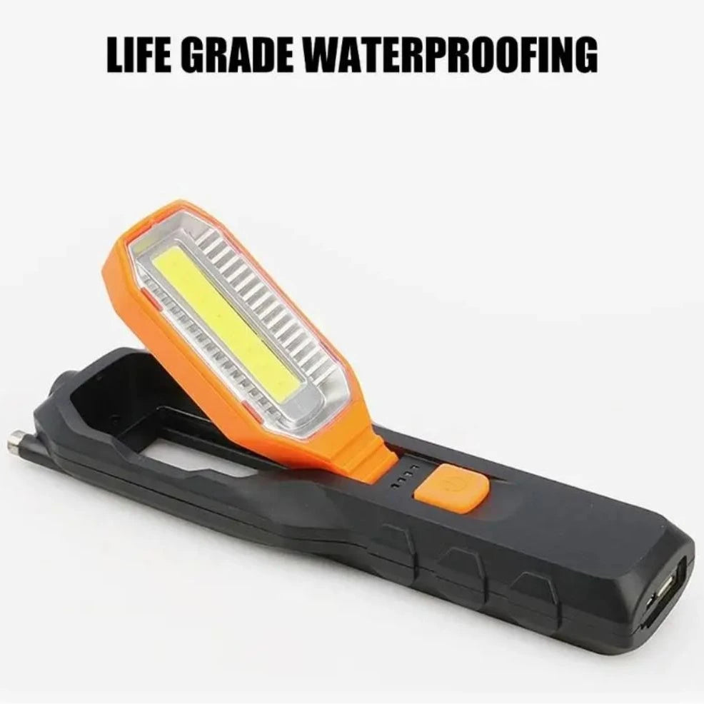 Rechargeable COB LED Work Light with Red Strobe – Portable Emergency & Utility Light (4 Modes)