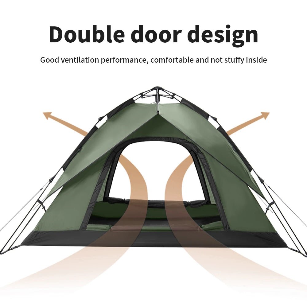 Naturehike Camping Automatic Tent One Touch Waterproof Roof Top Tents Double Door 3 Person Tent Outdoor Beach Fish Shelter Tent - BSG