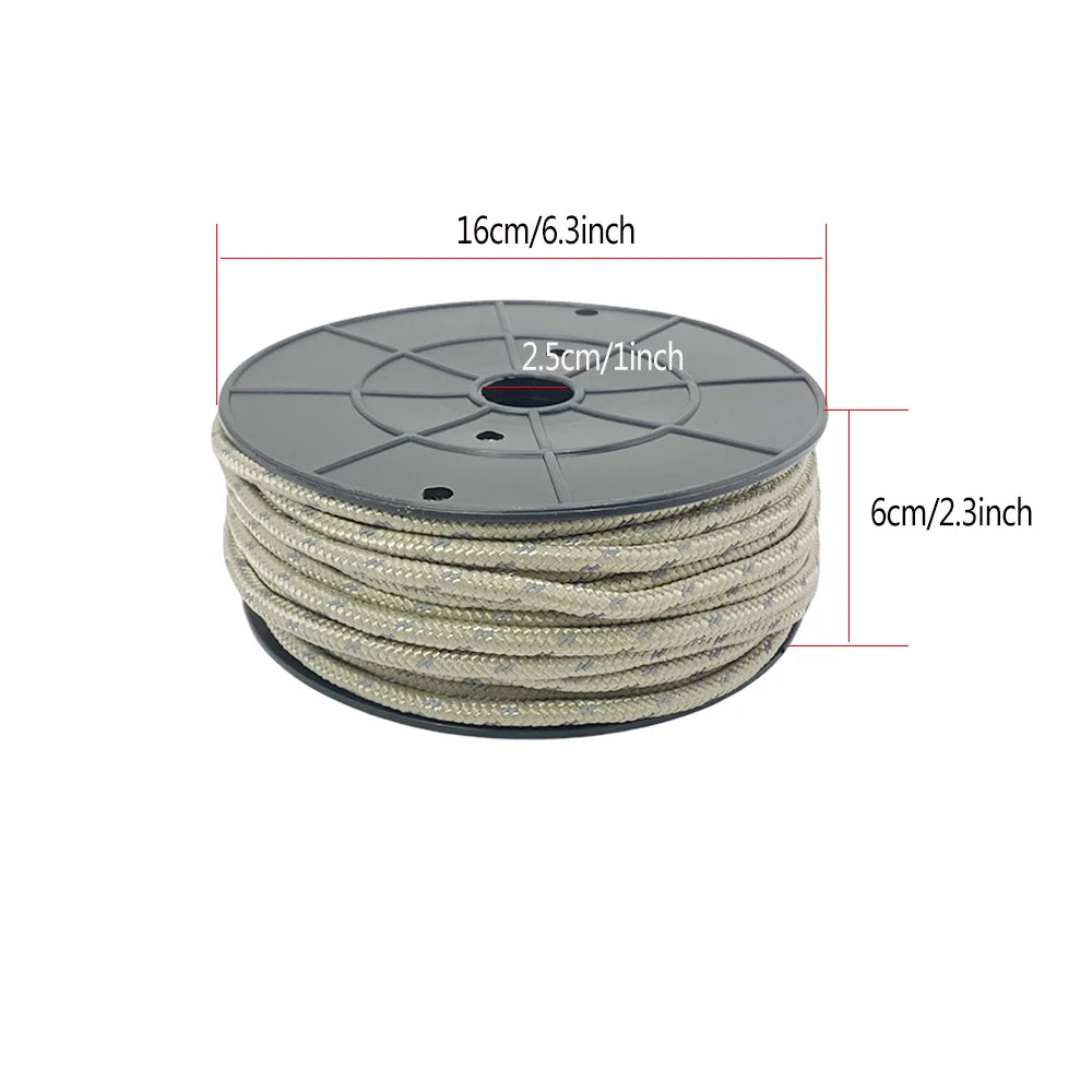 Paracord reflectante de 30 m, 6 mm, para exteriores, para supervivencia, camping, resistente, para tienda de campaña, tendedero