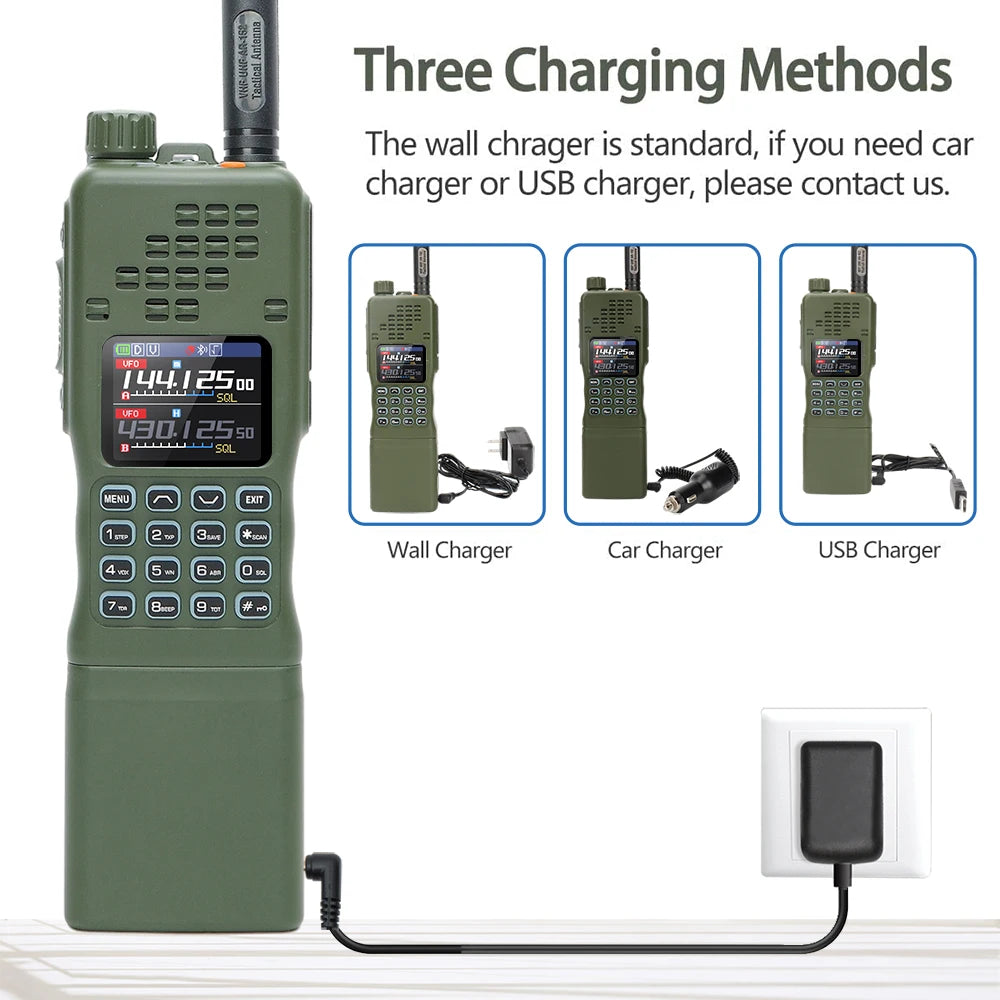 Walkie-talkie Baofeng AR-152 de 15 W, potente radio bidireccional CB, batería de 12000 mAh, transceptor táctico de largo alcance AN PRC-152 de doble banda