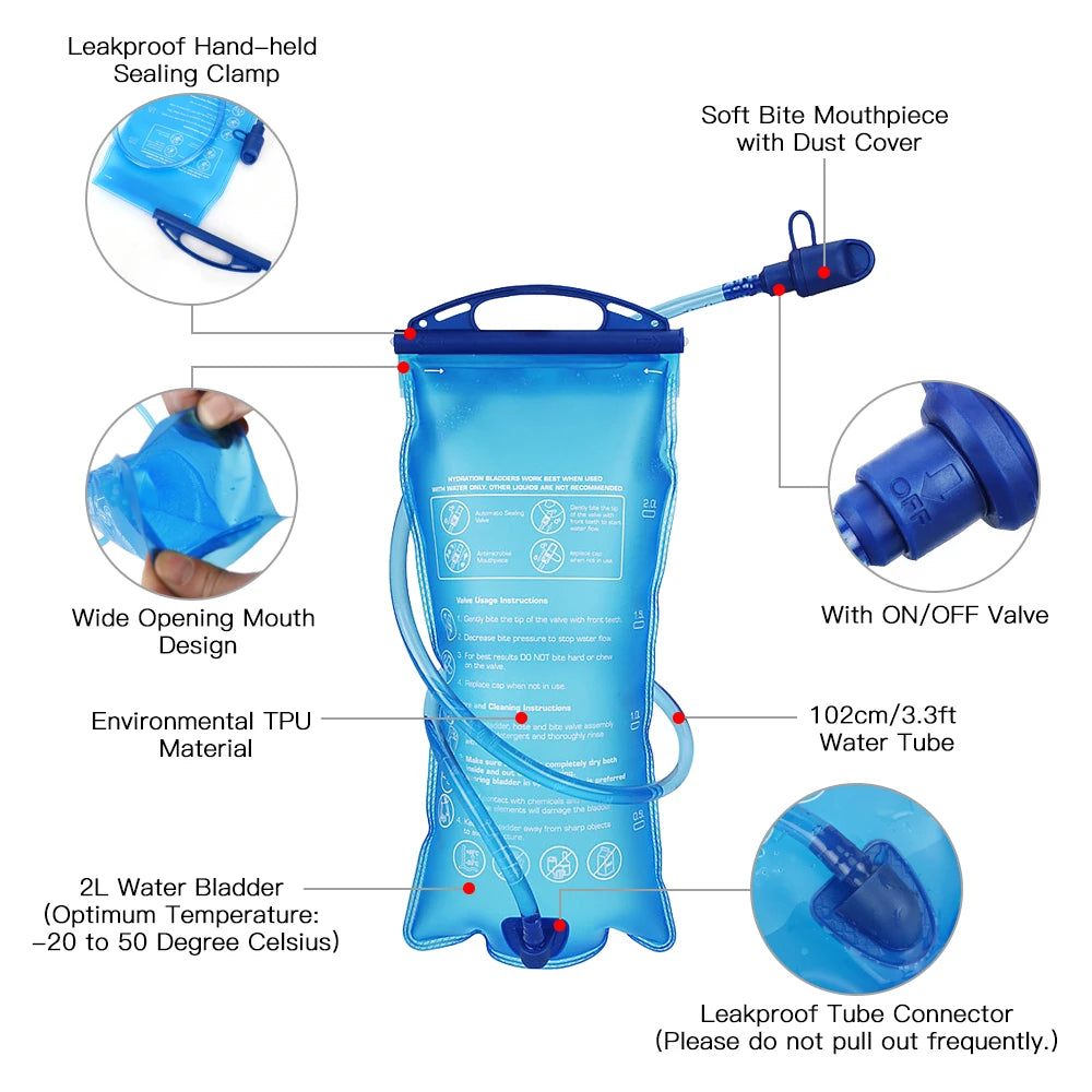Hydration Pack Backpack with 2L Water Bladder Super Lightweight Breathable Hydration Vest For Outdoors Running Cycling Climbing
