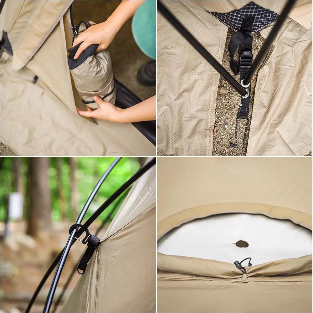 MOBI GARDEN Camping Tent Commander Dome Tent Shelter Waterproof Windproof Ultra - light 70D Nylon 160/185/245CM - BSG