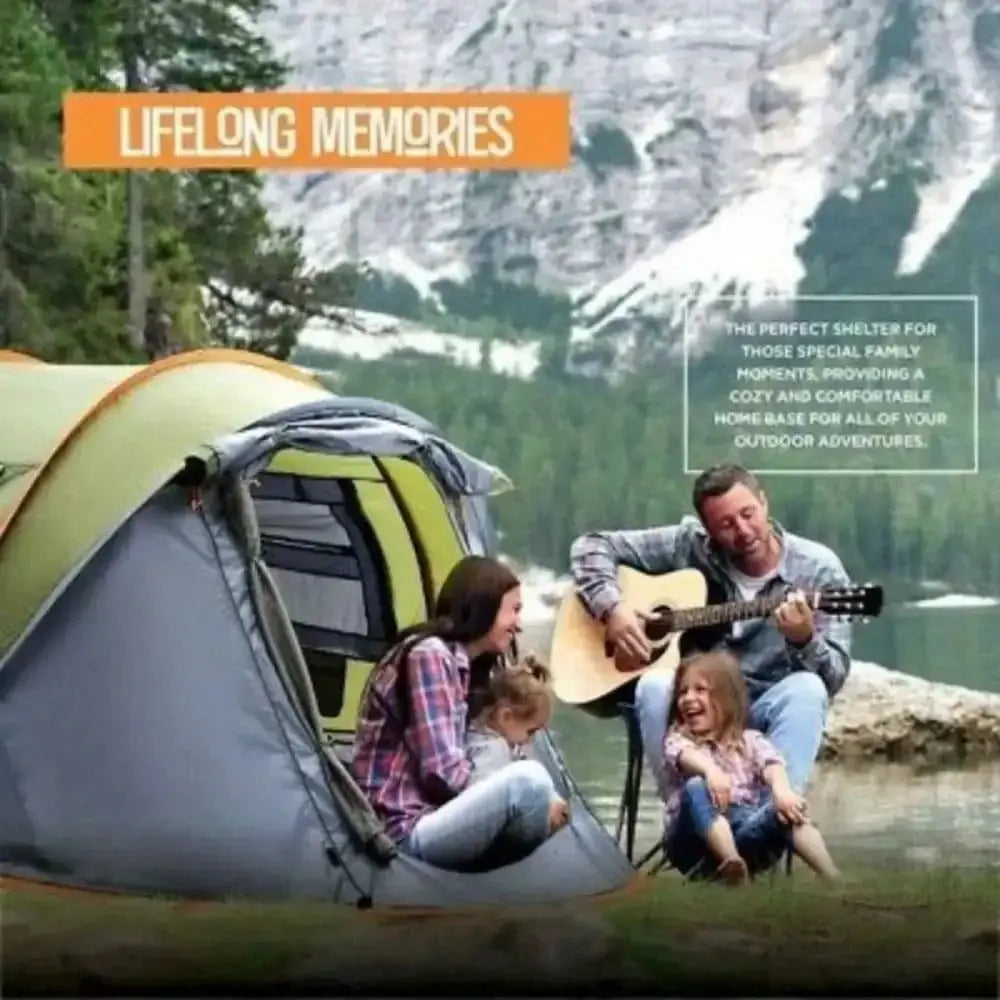 Camping Tent - 4 - Person Easy Pop Up Tent with 2 Doors - UPF50+ Waterproof - BSG