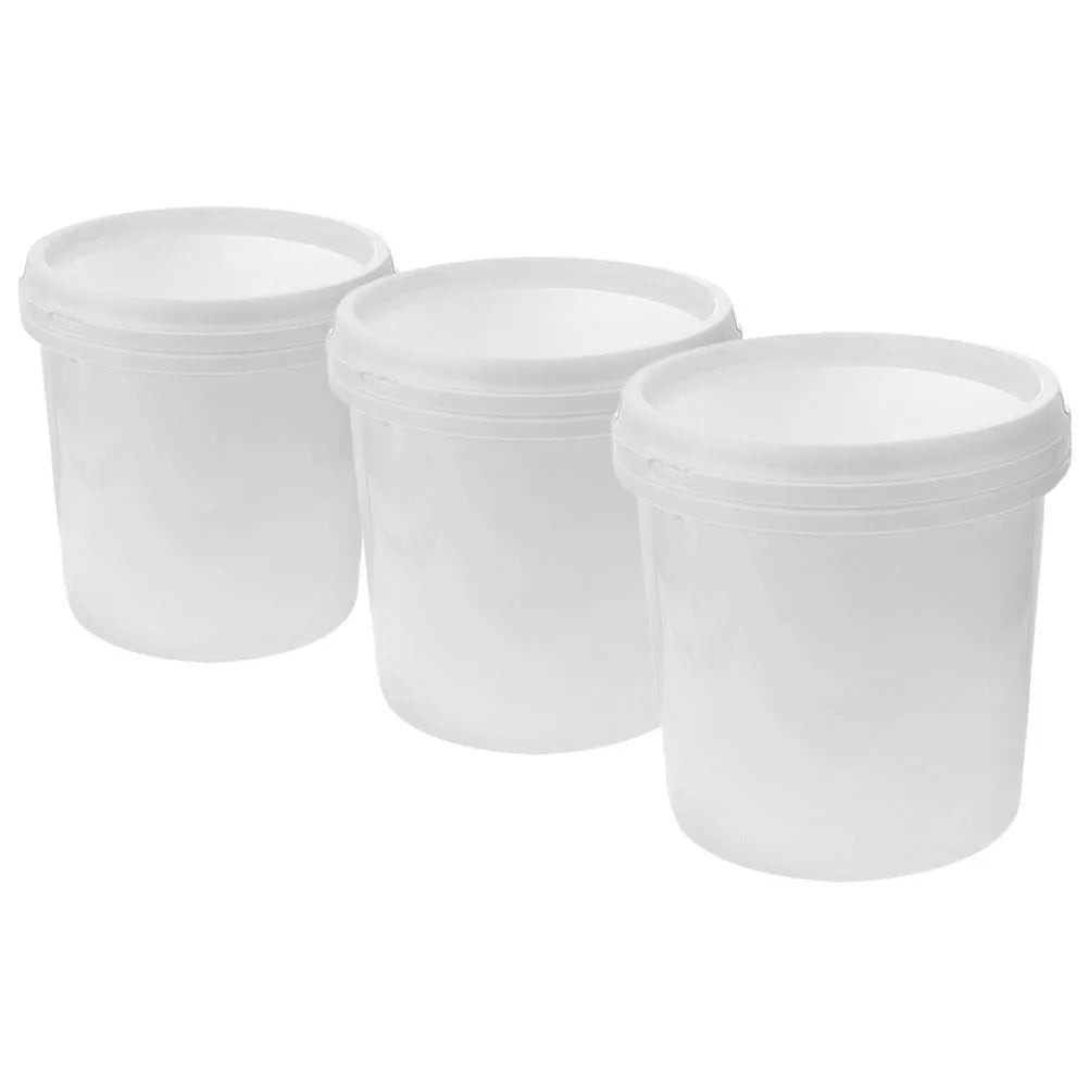 3pcs Food Grade Plastic Buckets With Lids Thickened Leakproof Storage Buckets For Kitchen Camping Fishing Cleaning Heavy Duty - BSG