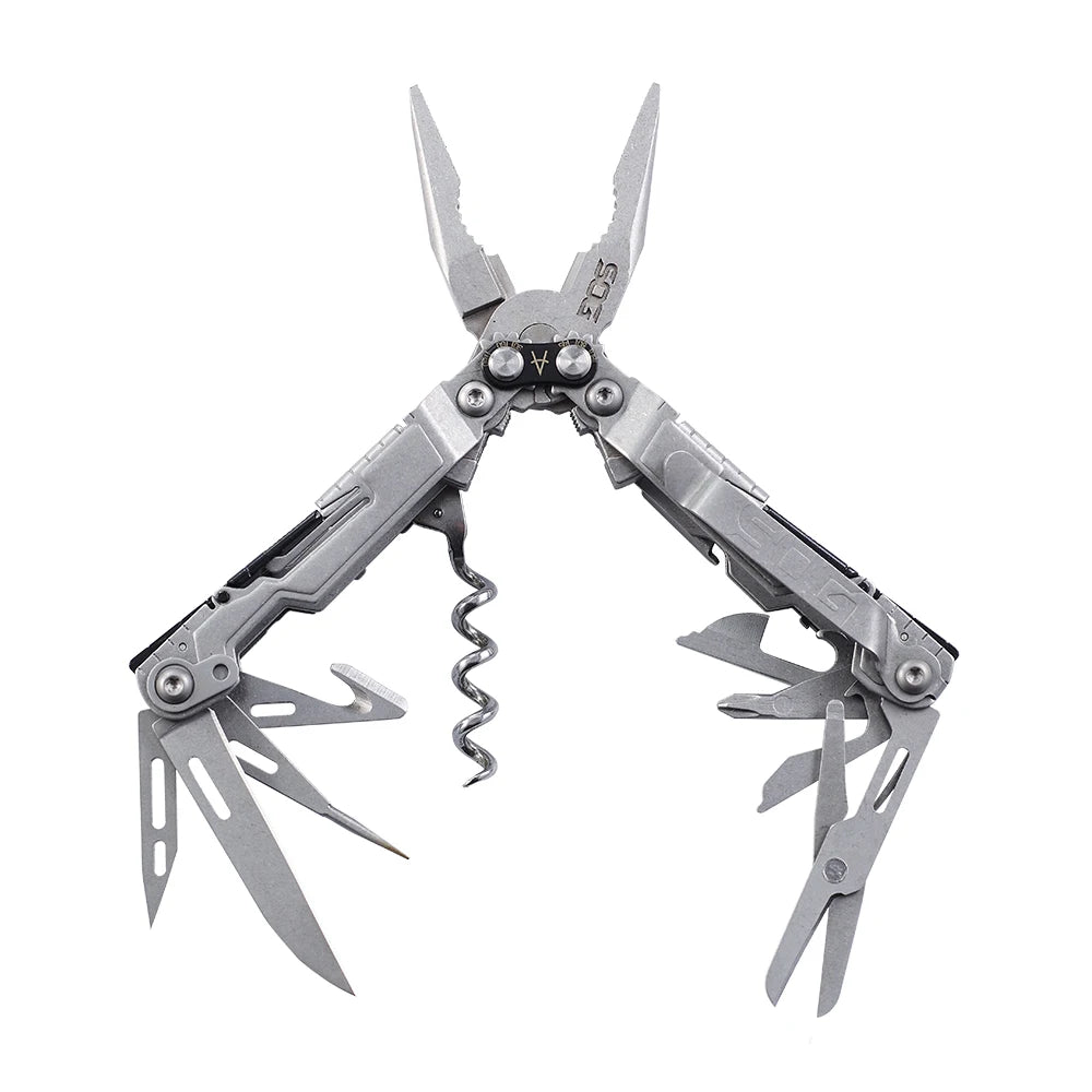 SOG 19 in 1 PowerLitre Folding Pliers Knife EDC Mini Multi - Tools Pocket Scissor Portable Outdoor Survival Multitools PL1001 - CP - BSG