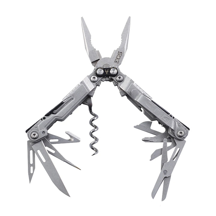 SOG 19 in 1 PowerLitre Folding Pliers Knife EDC Mini Multi - Tools Pocket Scissor Portable Outdoor Survival Multitools PL1001 - CP - BSG