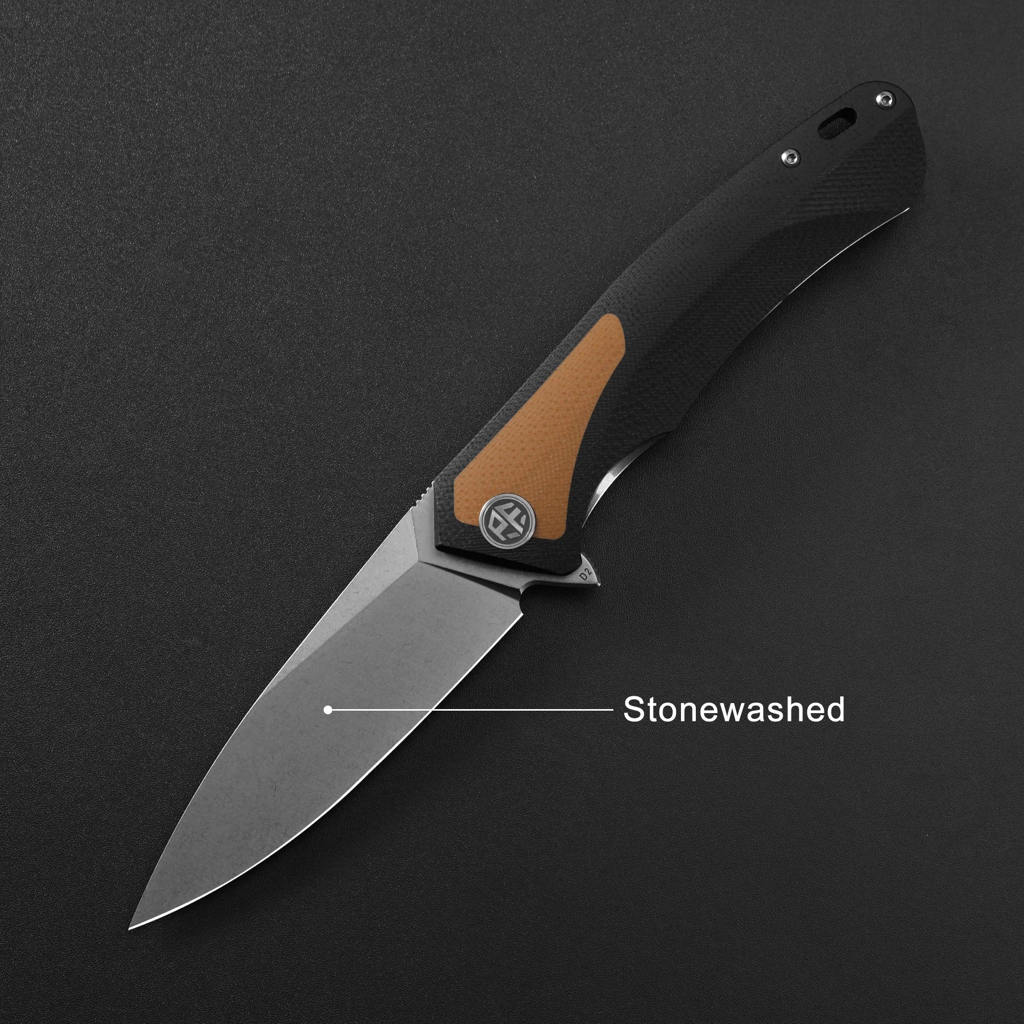 Petrified Fish PF838 Folding Knife Jackknife D2 Steel Outdoor Camping Hunting Hiking EDC Tool Ball Bearing G10 Handle Knives - BSG