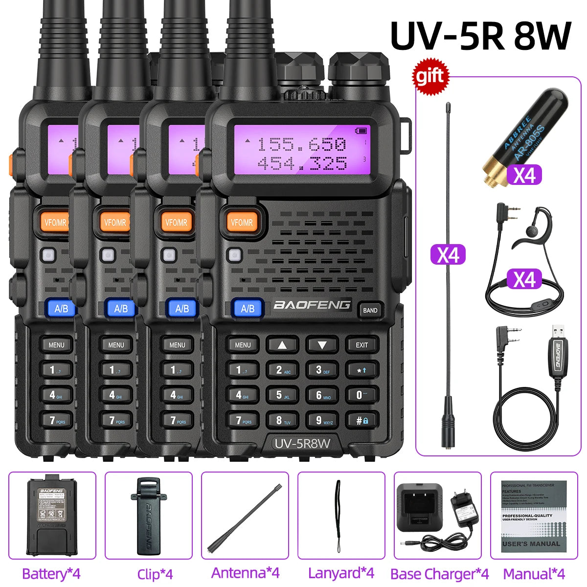 Baofeng UV-5R 8W Dual-Band Long-Range Walkie Talkie