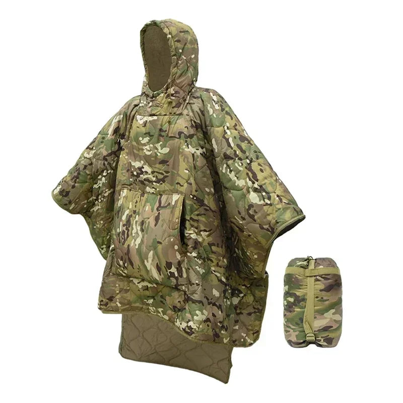 3-Season Waterproof Cotton Sleeping Bag – Multi-Use Poncho, Blanket & Outdoor Mat | BasicSurvivalGear.com