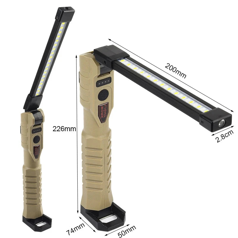 Rechargeable LED Work Light & Camping Flashlight with Red Light Modes – Waterproof Power Bank Utility Lamp