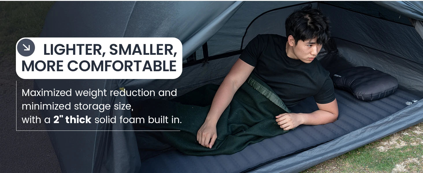 Onetigris LIGHTDREAM Camping Mattress Lightweight Self-inflating Mats Sleeping Pads for Backpacking Hiking Car Trips Travels