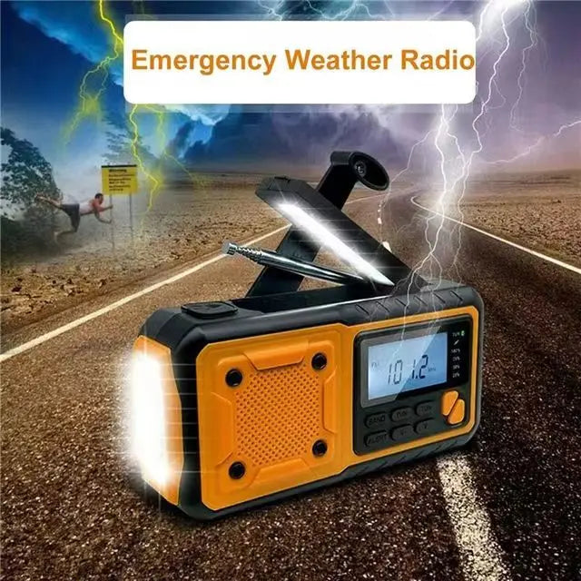 5000mAh Portable Emergency Solar Power Radio Hand Crank Charging AM/FM SW multi BAND Radio Led Reading Flashlight Power Bank