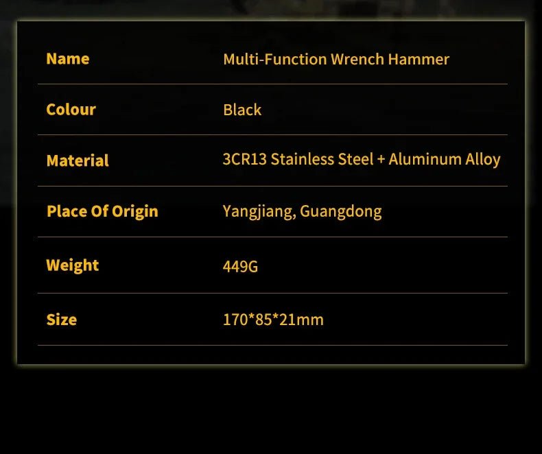 New Multifunctional Wrench Hammer Knife Pliers Outdoor Camping Survival Tool Labor Saving Tool Stainless Steel Multi - tool Knife - BSG