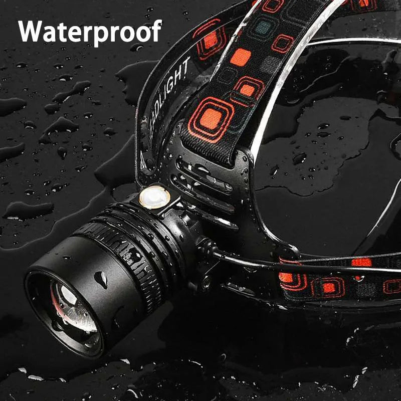 Rechargeable Waterproof LED Headlamp – Zoomable, High-Performance Outdoor Headlight (Model TD856) | BasicSurvivalGear.com