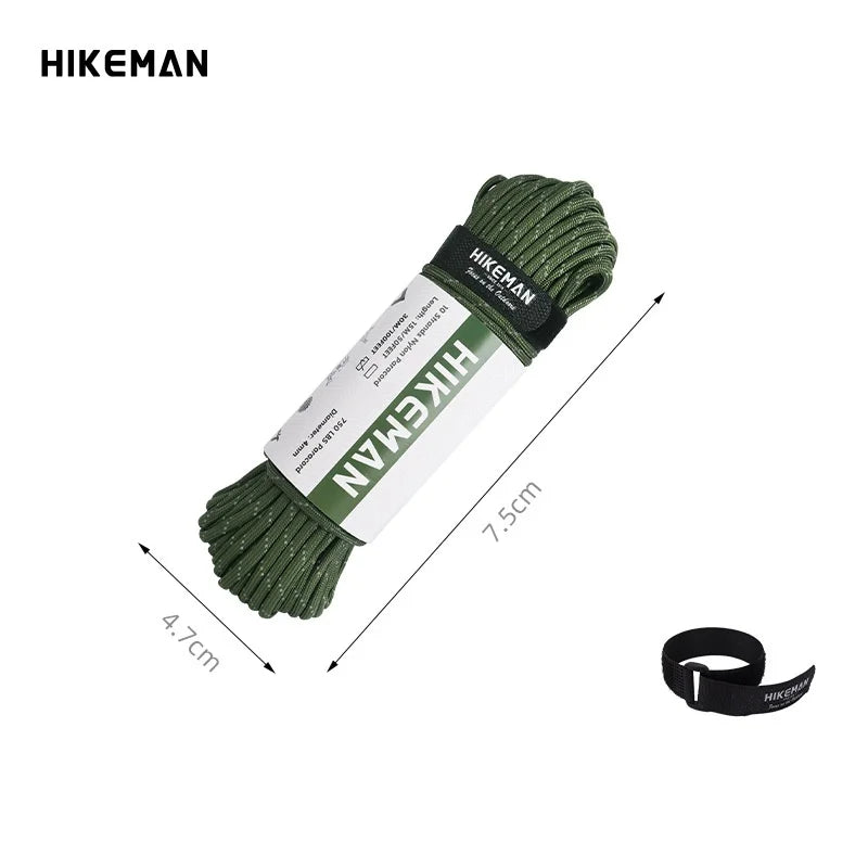 10-Core 750 LBS Paracord 15 M Dia.4mm Reflective Nylon Paracord DIY Rope Outdoor Camping Tent Accessories