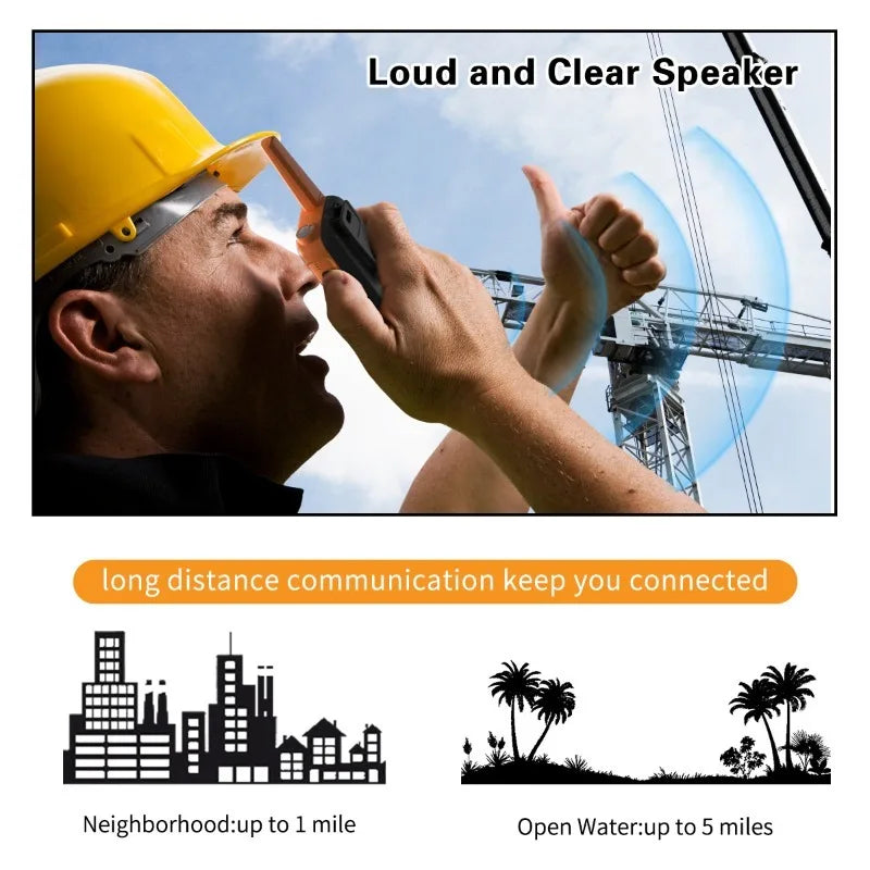 Baofeng FR22 Walkie-talkie PMR/FRS Outdoor Waterproof Radios TYPE-C Cable One Pair of Radios Orange Two Sets of Walkie Talkie