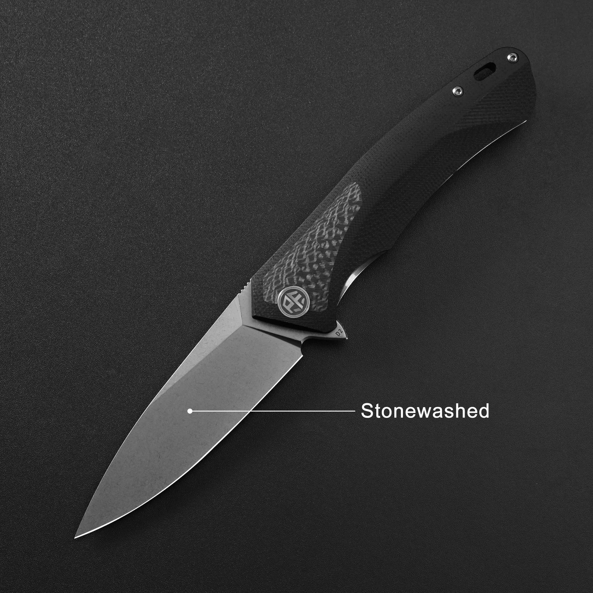 Petrified Fish PF838 Folding Knife Jackknife D2 Steel Outdoor Camping Hunting Hiking EDC Tool Ball Bearing G10 Handle Knives - BSG