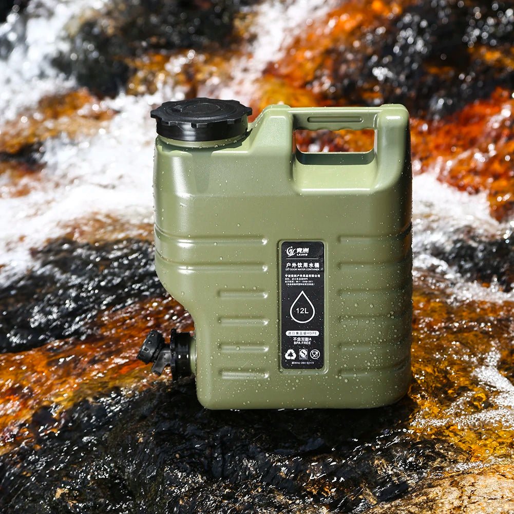 3.2 Gallon/12L Camping Water Container Portable BPA Free Water Bucket Food - Grade PE for Outdoor Camping/Hiking Emergency Storage - BSG