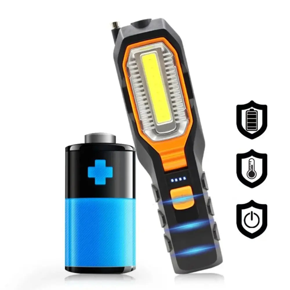 Rechargeable COB LED Work Light with Red Strobe – Portable Emergency & Utility Light (4 Modes)