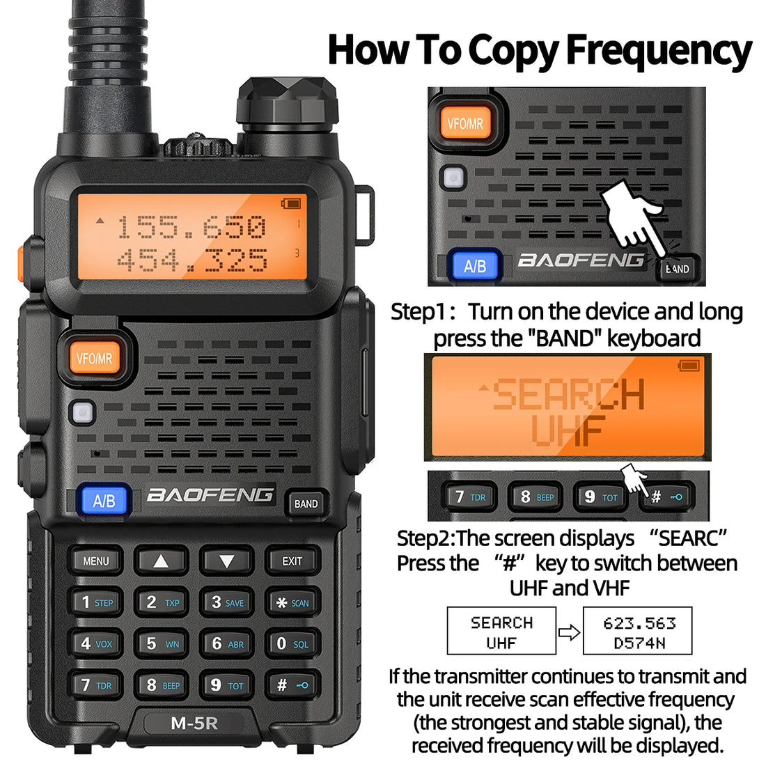 Baofeng M-5R 8W Multi-Band Walkie Talkie
