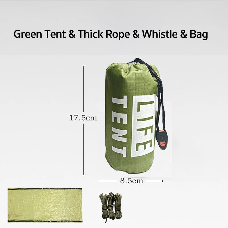 Emergency Survival Tent Shelter, 2 - Person Emergency Tent, Emergent Shelter Tent, Survival Life Tarp for Outdoor, Camping Hiking - BSG