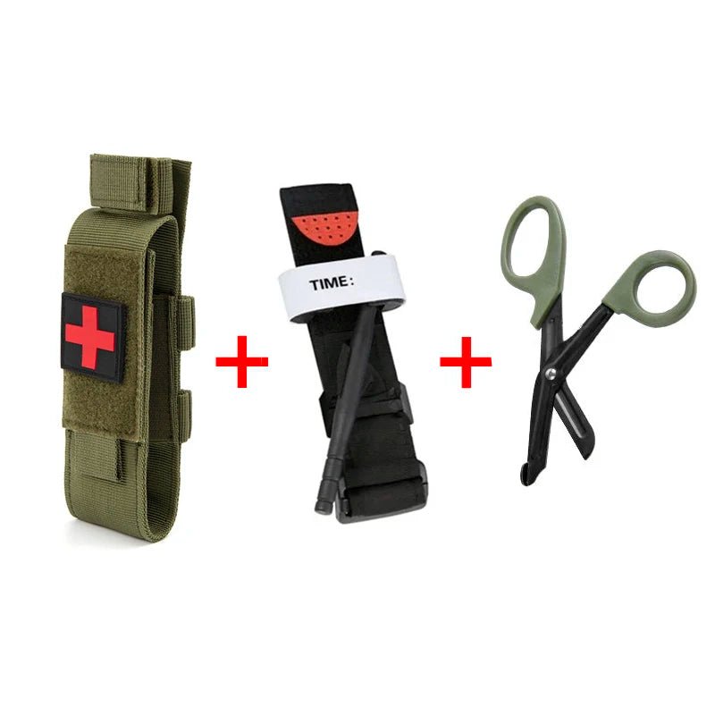 First Aid Kit Tourniquet Molle Survival Set Pouch Nursing Holder Medical Gear Scissors Bag Outdoor spinning Equipment - BSG
