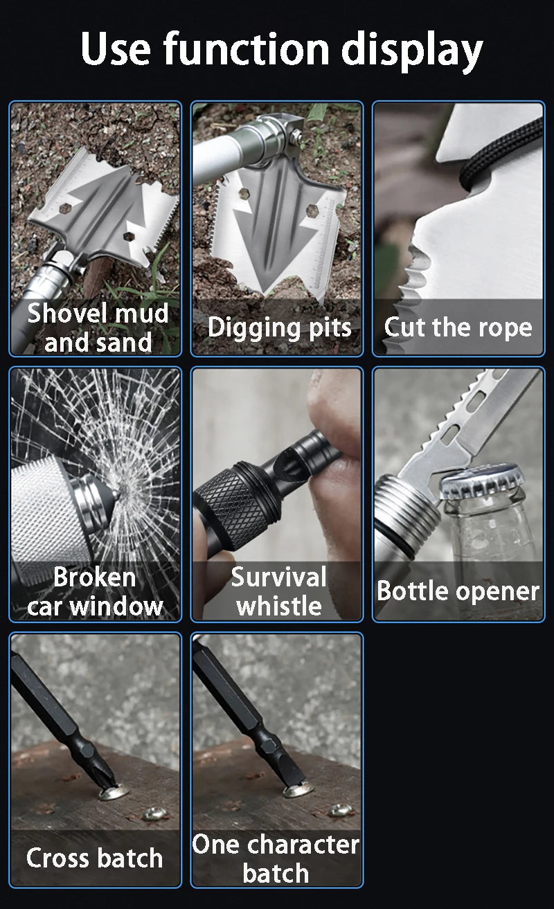 Multifunctional Folding Shovel Outdoor Vehicle Mounted Engineer Shovels Tourism Camping Survival Spade Garden Hand Tools